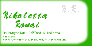 nikoletta ronai business card
